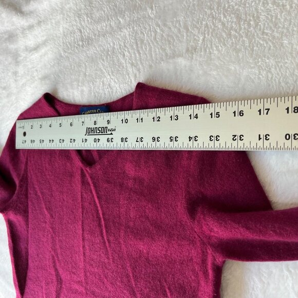 Charter Club Womens Medium Red Cozy 2-Ply Cashmere Knit V-Neck Sweater Pullover - Picture 4 of 6